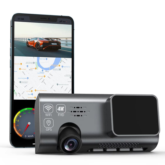 4k Dash Cam Front, Smanic Dash Camera Cars Built with WiFi GPS 3.16” IPS Screen, Car Dashboard Recorder 170° Wide Angle, WDR,24H Parking Mode, Night Vision, Loop Recording