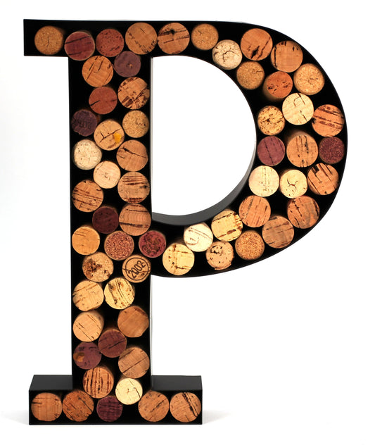 Wine Cork Holder Makes Top-notch Wine Accessories Perfect Monogrammed Gifts Women to Store Wine Corks. Wine Decor or Wine Cork Holder Decor Will Brighten Up Kitchen! (Letter P)