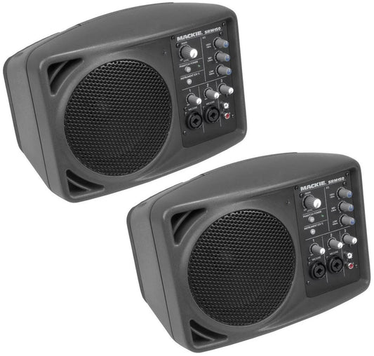 2 Mackie SRM150 Powered Active Pa Monitor Speakers With Built In EQ