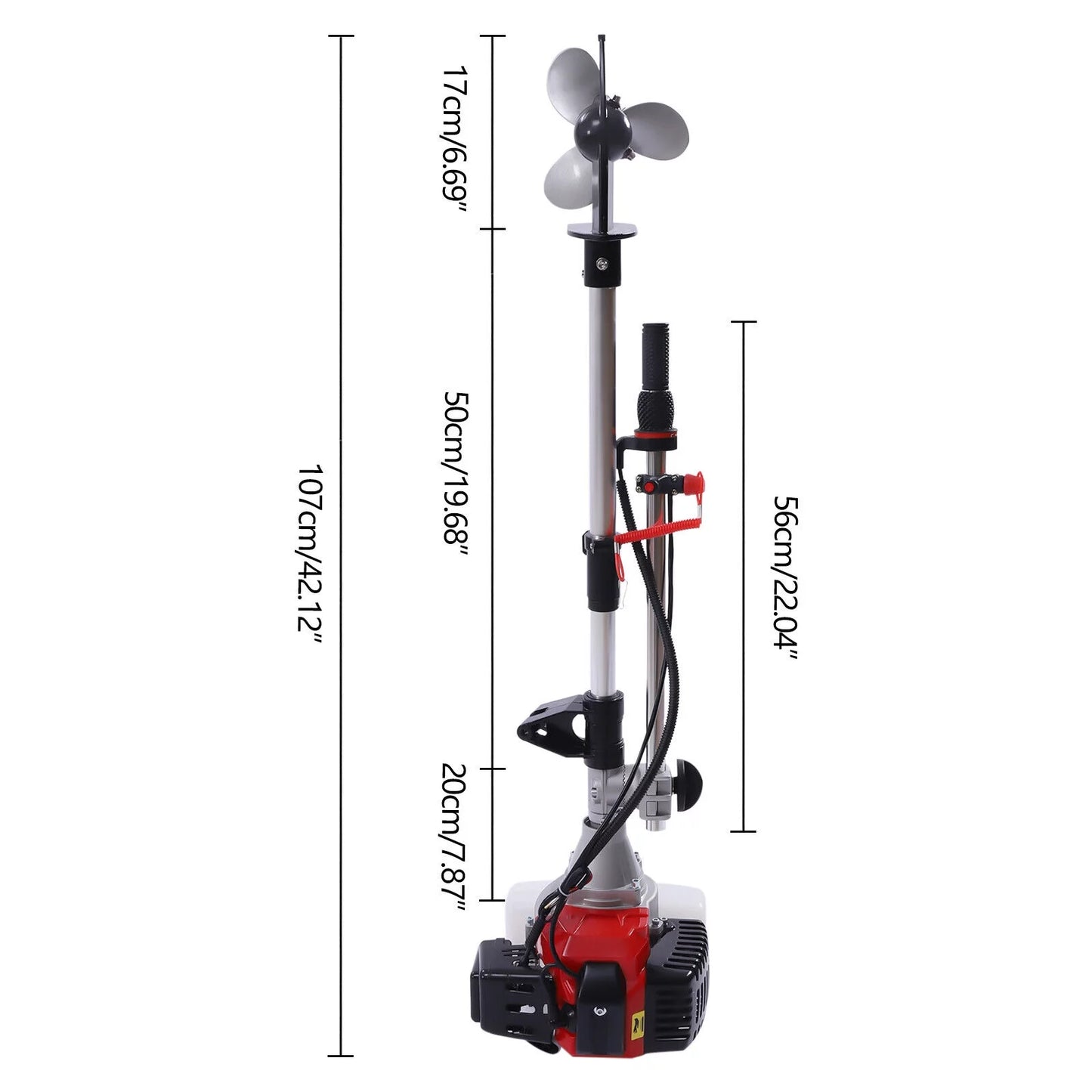 52CC 2.3 HP 2 Stroke Gas-Powered Outboard Trolling Motor Ship Engine Long Shaft