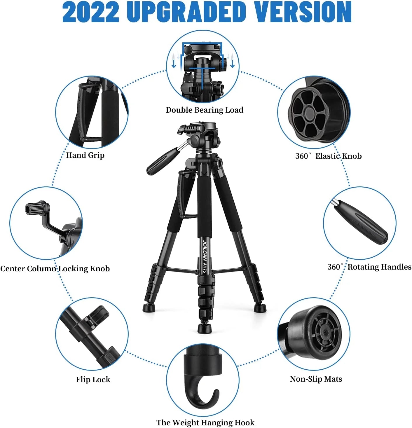 Tripod Camera Tripods, 74" Tripod Camera Cell Phone Video Photography, Heavy Duty Tall Camera Stand Tripod,