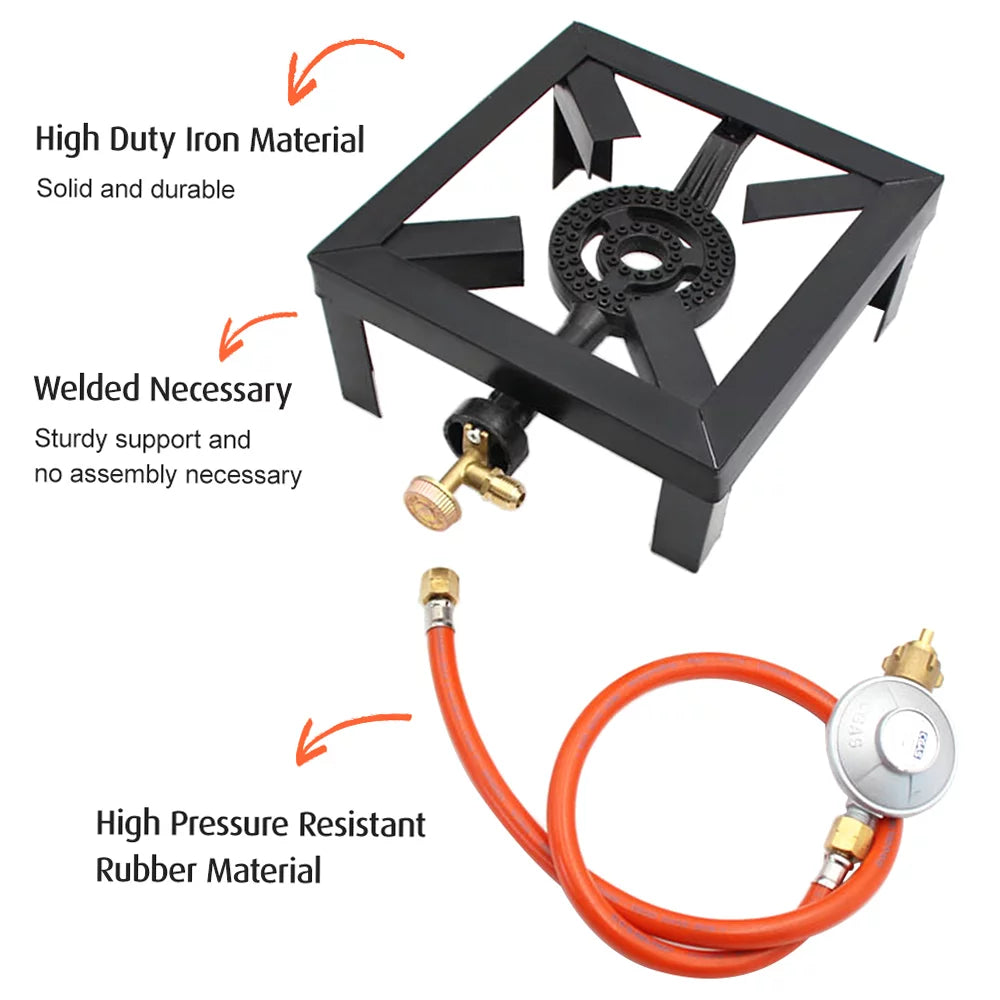 Andoer Portable Fire Control Stove, 8KW Gas Boiling Ring Cast Iron Cooker