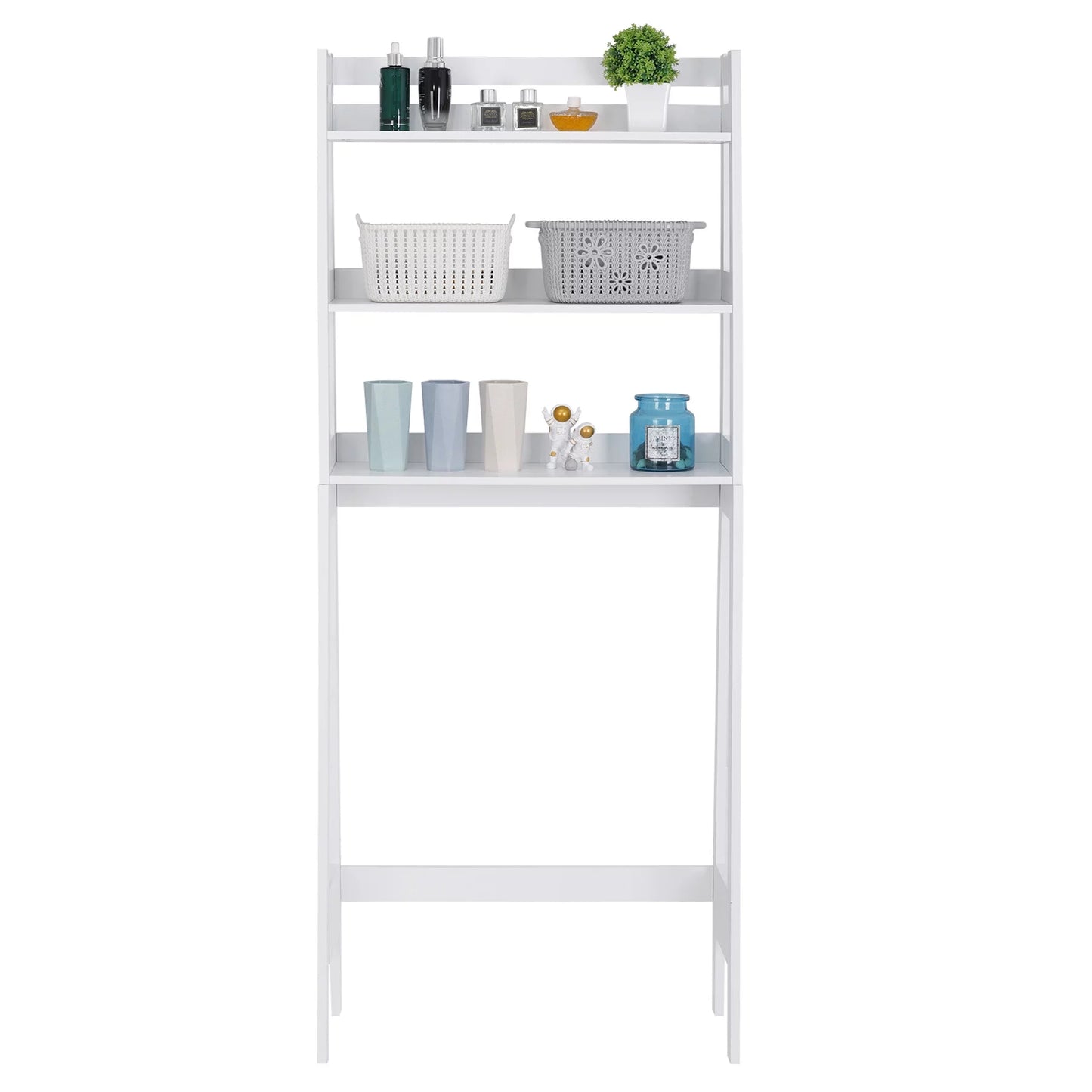 ZENSTYLE Over The Toilet Storage Rack 3-Tier Organizer Shelf Bathroom Space Saver White