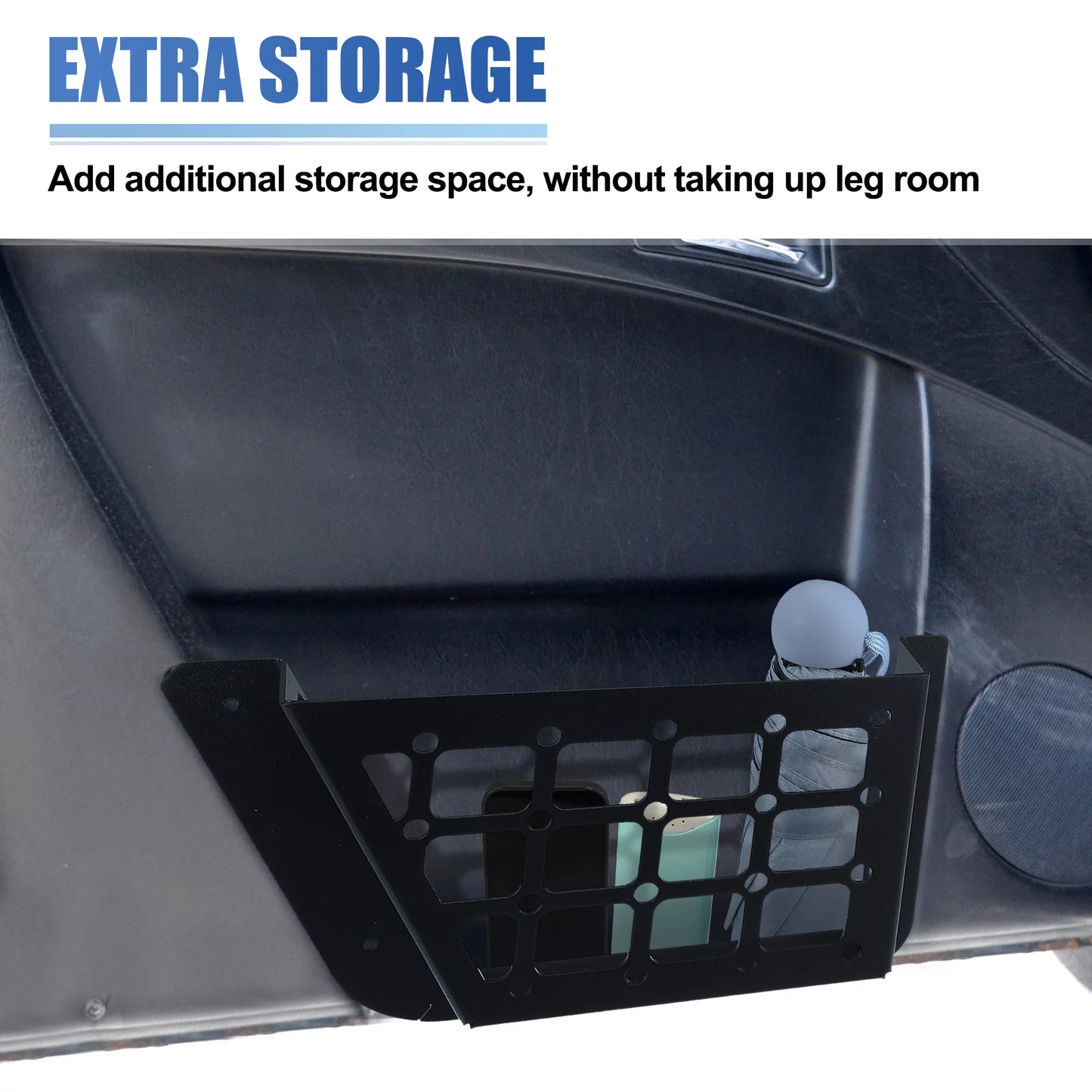 Unique Bargains 1Set Rear Door Net Pocket Storage Box Organizer Tray Ford Bronco 2021 Metal Black