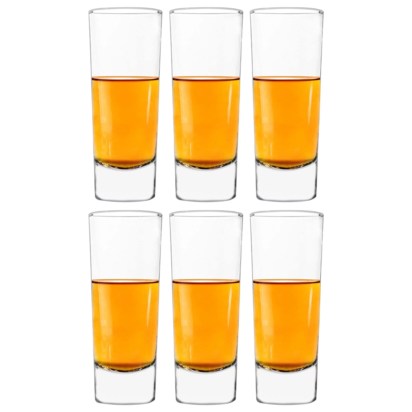 Vikko 2.2 Ounce Shot Glasses, Set of 6 Small Liquor and Spirit Glasses, Strong Tequila Bar Glasses For Alcohol and Espresso Shots, 6 Piece Shooter Glass Set (Niki)