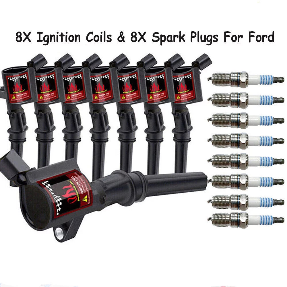 8 Black Ignition Coil FD503 DG508 C1417 DG457 & Spark Plug ITR6F13 4477 with Ford E-250 V8 4.6L & 5.4L 2003 2004 2005 2006 2007 2008 2009 2010 2011 2012 2013 2014