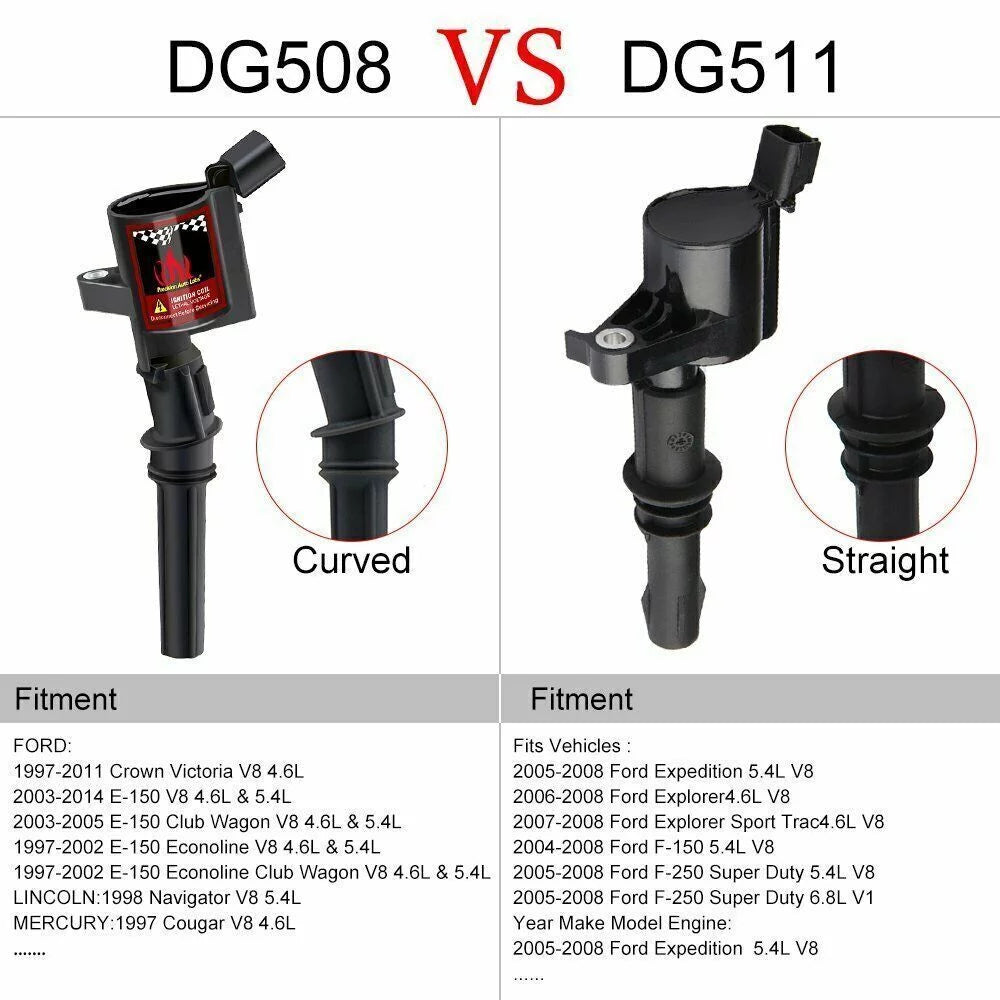 8 Black Ignition Coil FD503 DG508 C1417 DG457 & Spark Plug ITR6F13 4477 with Ford E-250 V8 4.6L & 5.4L 2003 2004 2005 2006 2007 2008 2009 2010 2011 2012 2013 2014