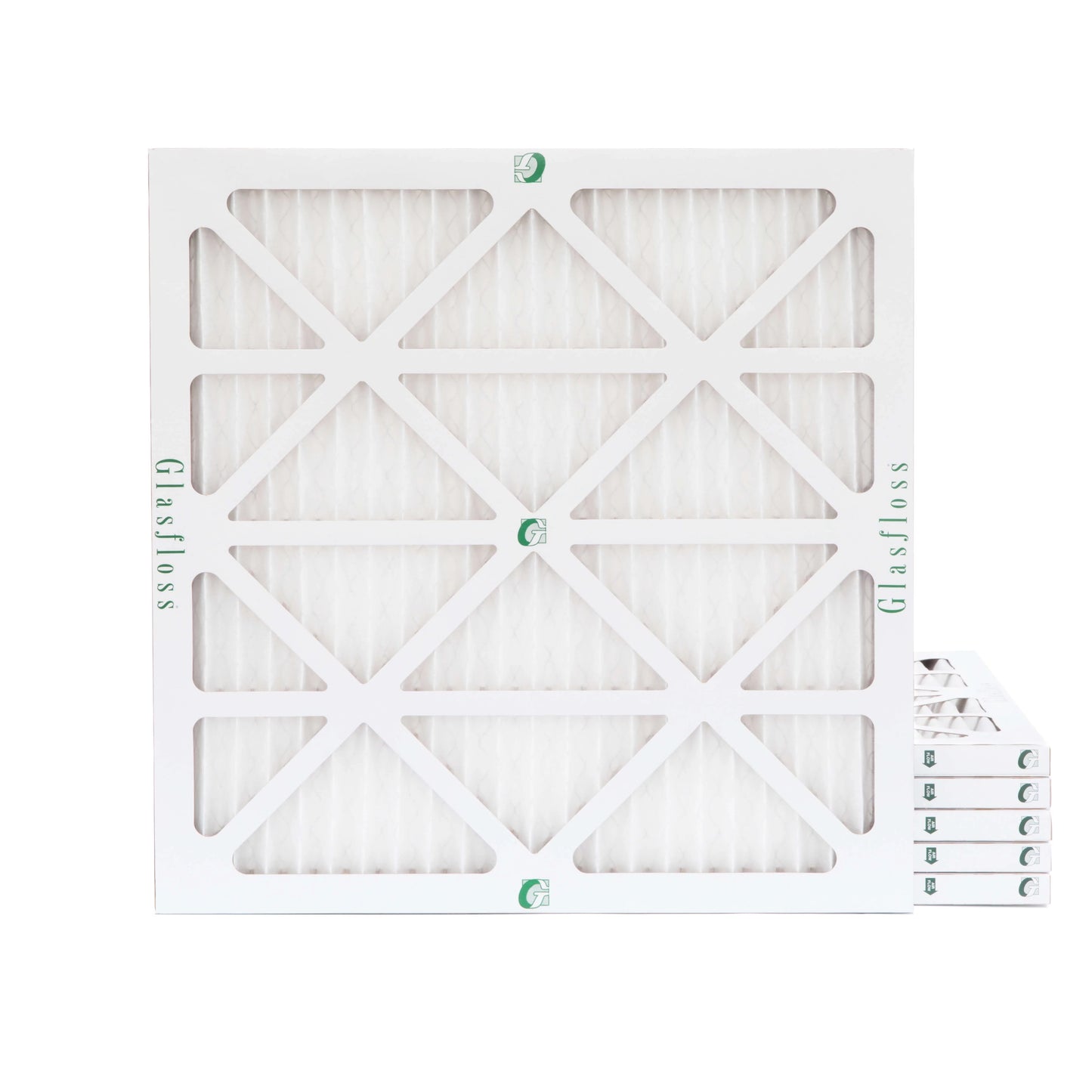 6 Pack of 18x18x1 MERV 10 Pleated Air Filters by Glasfloss. Actual Size: 17-1/2 x 17-1/2 x 7/8