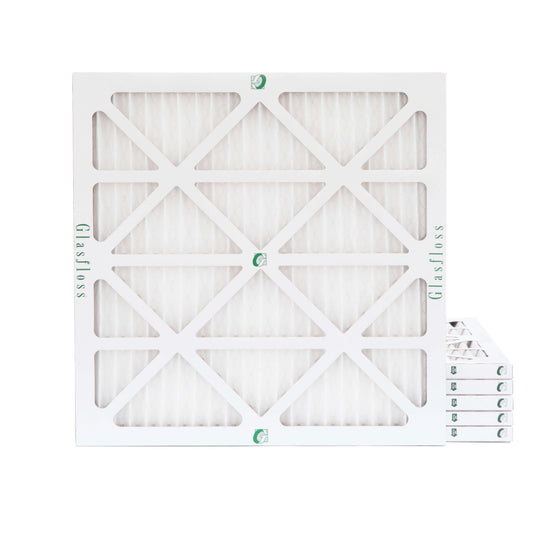 6 Pack of 18x18x1 MERV 10 Pleated Air Filters by Glasfloss. Actual Size: 17-1/2 x 17-1/2 x 7/8