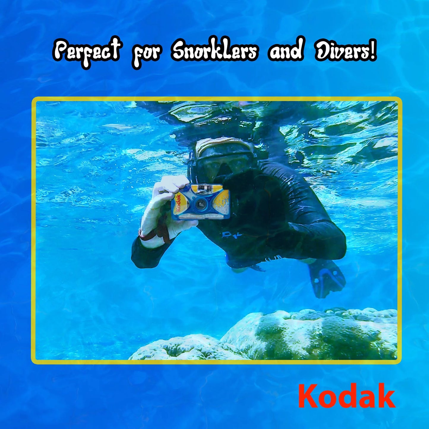 2 Pack Kodak Sport Waterproof Single Use Camera With Floating Strap and Cloth