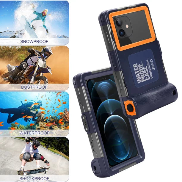 UrbanX Professional [15m/50ft] Swimming Diving Surfing Snorkeling Photo Video Waterproof Protective Case Underwater Housing Xiaomi Black Shark 3 And all Phones Up to 6.9 Inch LCD with Lanyard