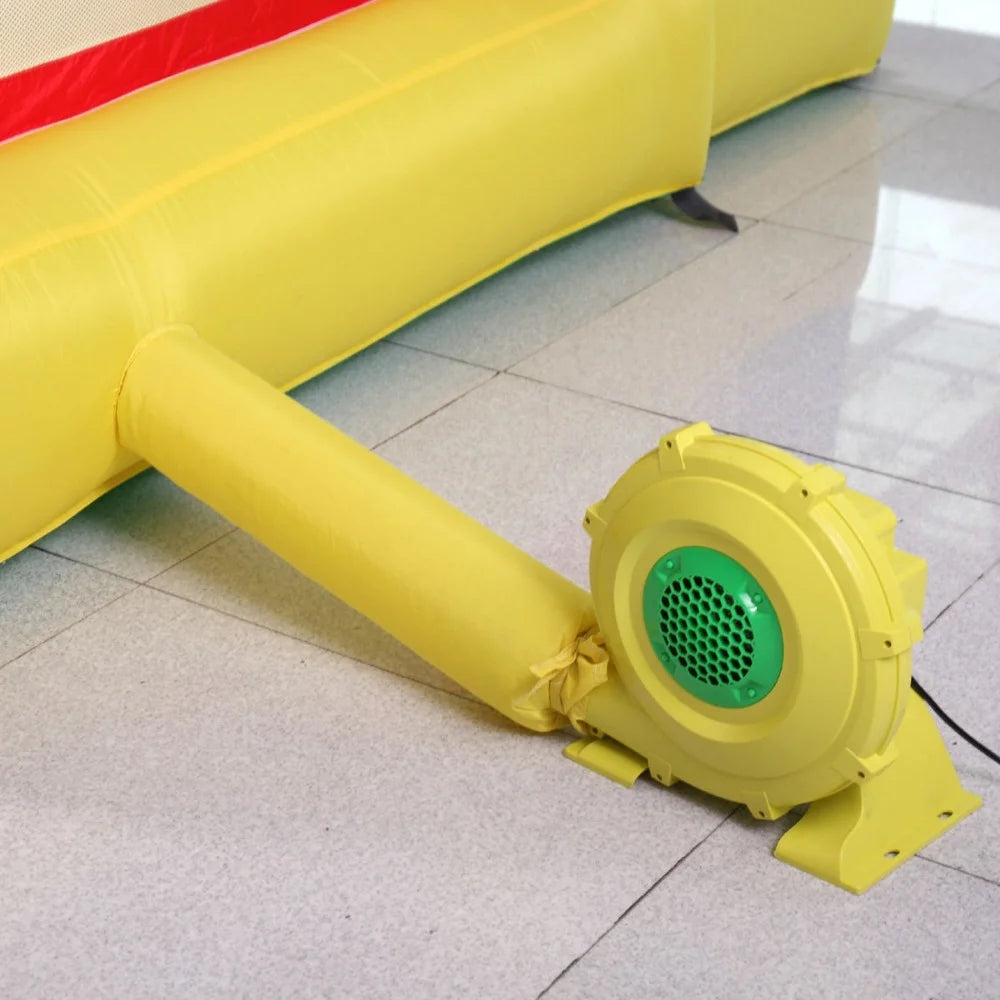 450W Outdoor Indoor Air Blower, Pump Fan Inflatable Bounce Castle, Water Slides, Safe, Portable - Yellow and Green