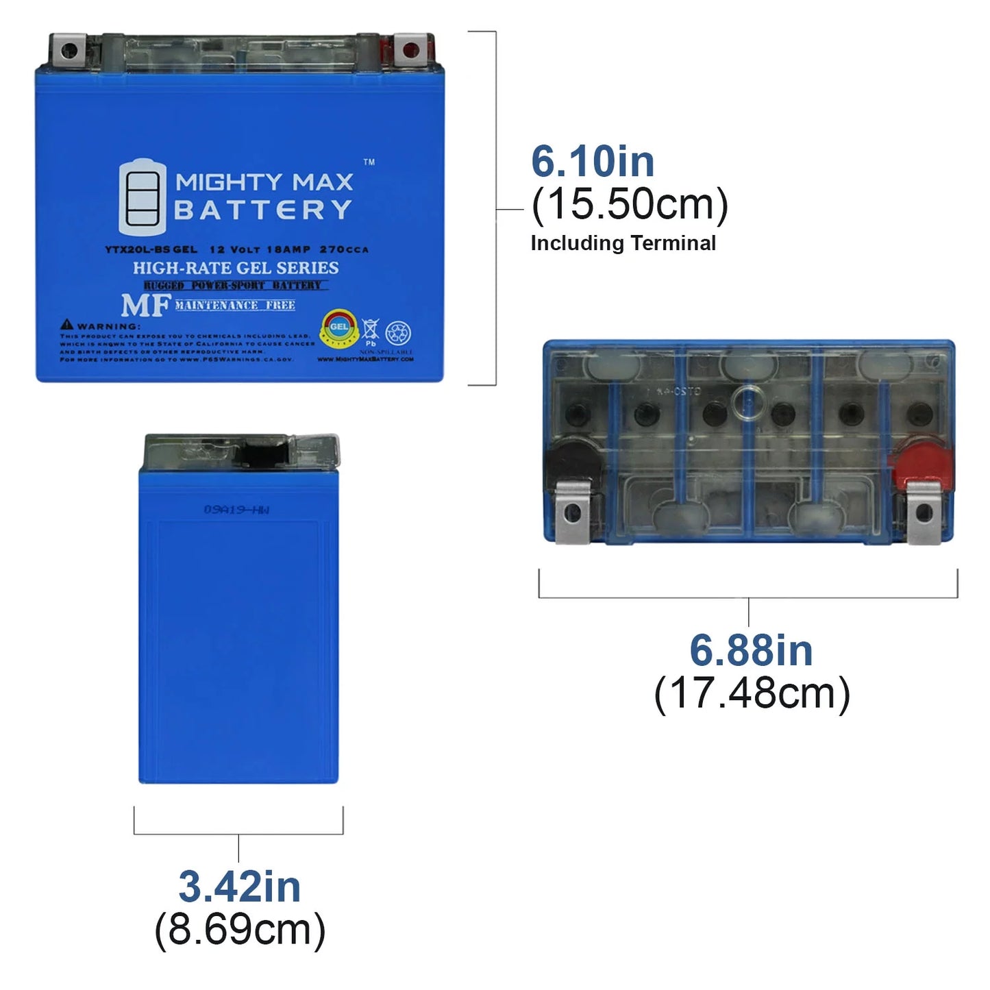 YTX20L-BS GEL Battery Jet Ski Aqua Sea Doo Wave Runner