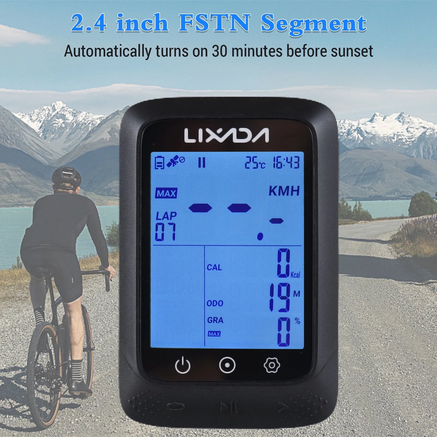 Aibecy Bike Computer with GPS Wireless Waterproof ANT+ Sensor and BT Connectivity, 2.3in Altitude Gradient, Strava APP Support