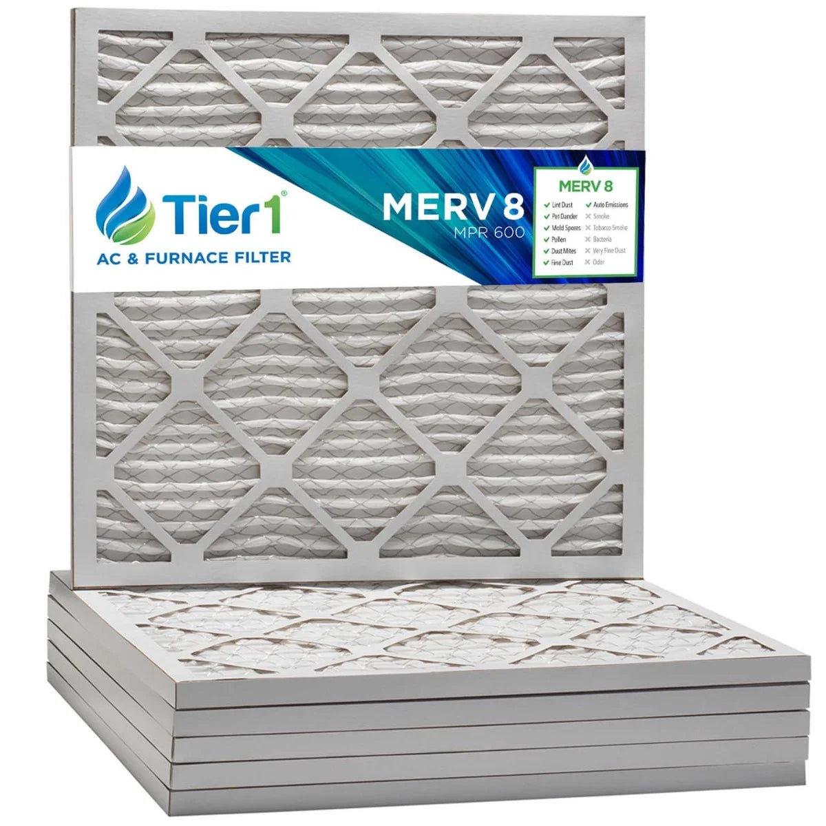 Tier1 12x12x1 Merv 8 Pleated Air/ Furnace Filter - 6 Pack