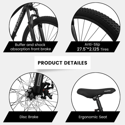 27 inch Mountain Bike 21 Speeds, Suspension Fork, Aluminum Frame Disc-Brake Men Women Mens MTB Bicycle Adlut Bike