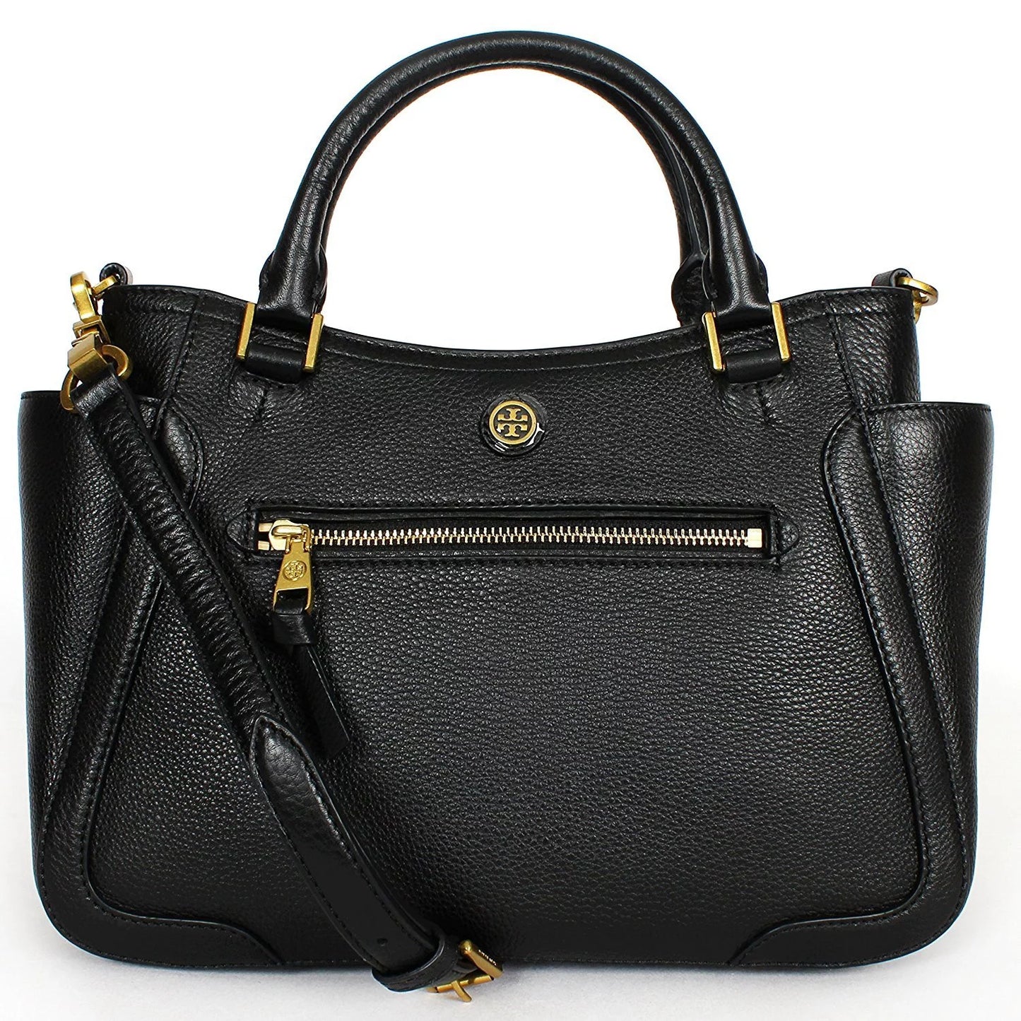 Tory Burch Women's Frances Small Satchel, Black, One Size