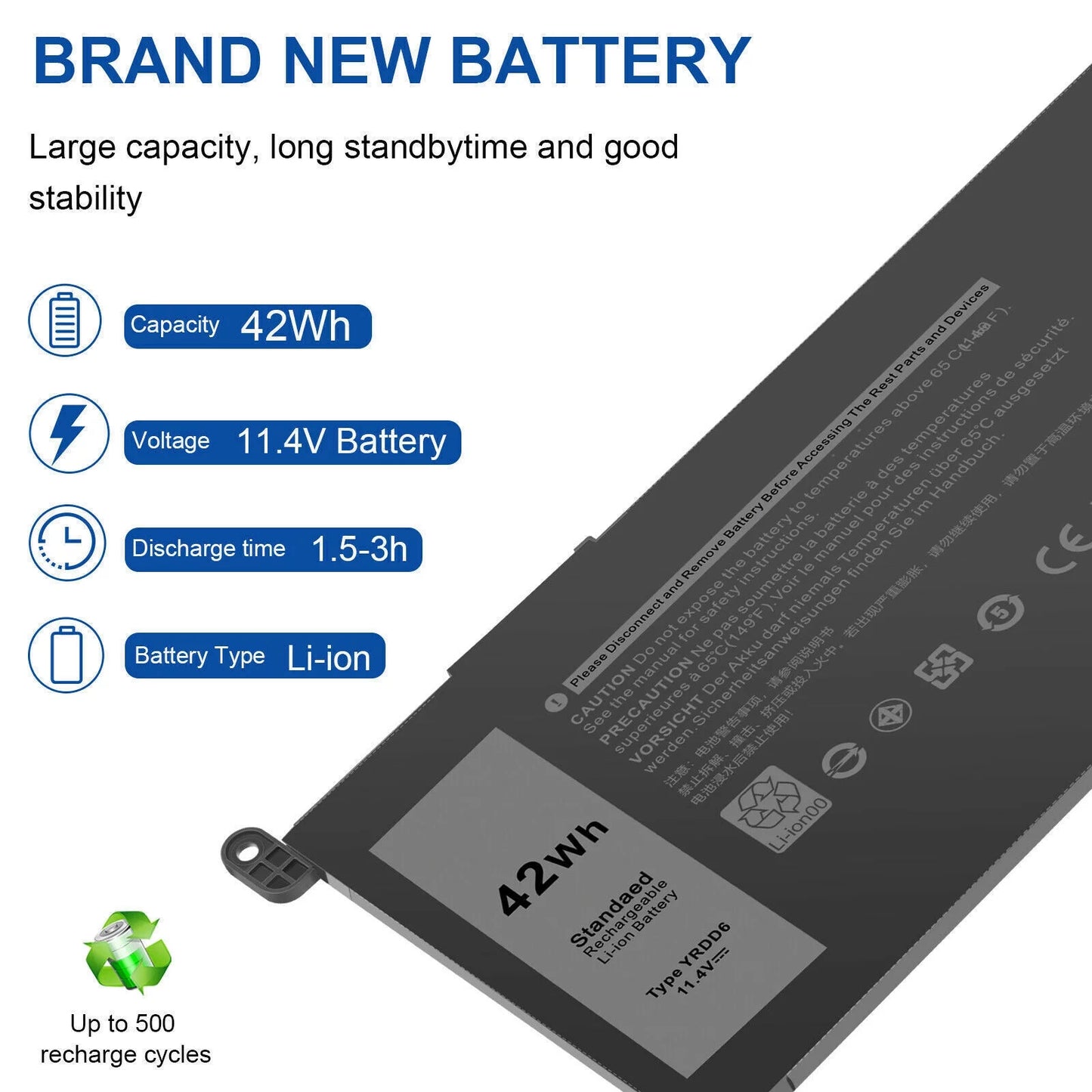 YRDD6 Battery Dell Inspiron 15 3582,Inspiron 15 3493,Inspiron 15 3583,Inspiron 15 3593,Inspiron 15 3793