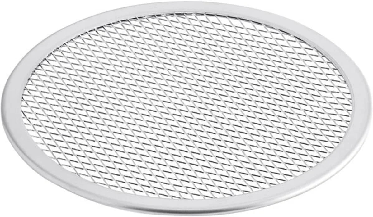 TrueCraftware- Set of 2 Aluminum 13” Pizza Baking Screen Seamless Rim- Bakeware Pizza Screen Round Pizza Pan Tray Round Baking Tray Home Kitchen Pizzeria & Restaurants