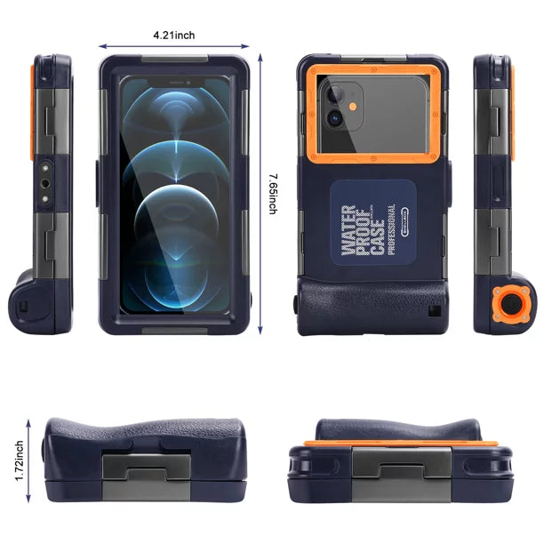 UrbanX Professional [15m/50ft] Swimming Diving Surfing Snorkeling Photo Video Waterproof Protective Case Underwater Housing Xiaomi Mi 4s And all Phones Up to 6.9 Inch LCD with Lanyard