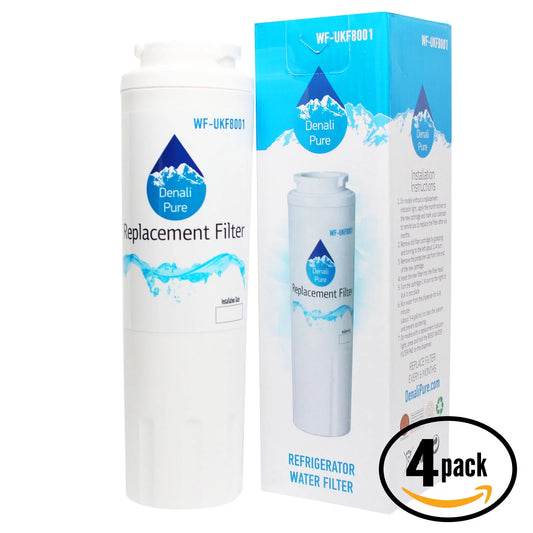 4-Pack Replacement Whirlpool GI5FSAXVS02 Refrigerator Water Filter - with Whirlpool 4396395 Fridge Water Filter Cartridge - Denali Pure Brand