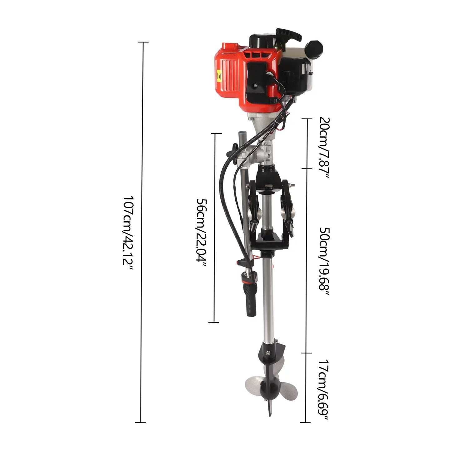 YIYIBYUS Outboard Motor 2.3HP 2 Stroke Marine Vessel Engine with Air Cooling System Inflatable Fishing Watercraft Yachts