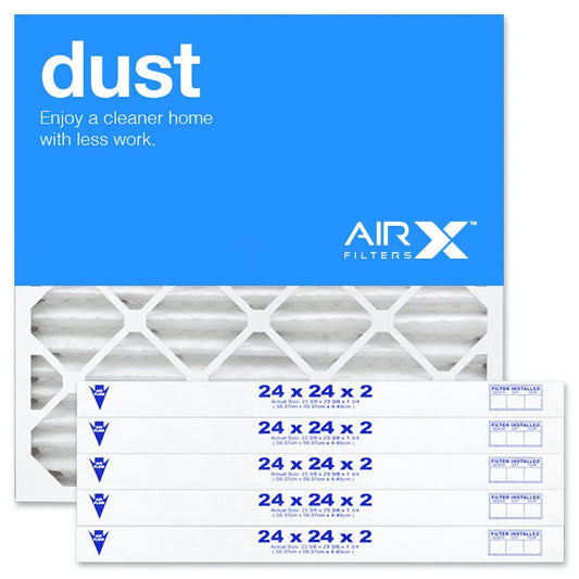 AIRx Filters 24x24x2 Air Filter MERV 8 Pleated HVAC AC Furnace Air Filter, Dust 6-Pack, Made in the USA