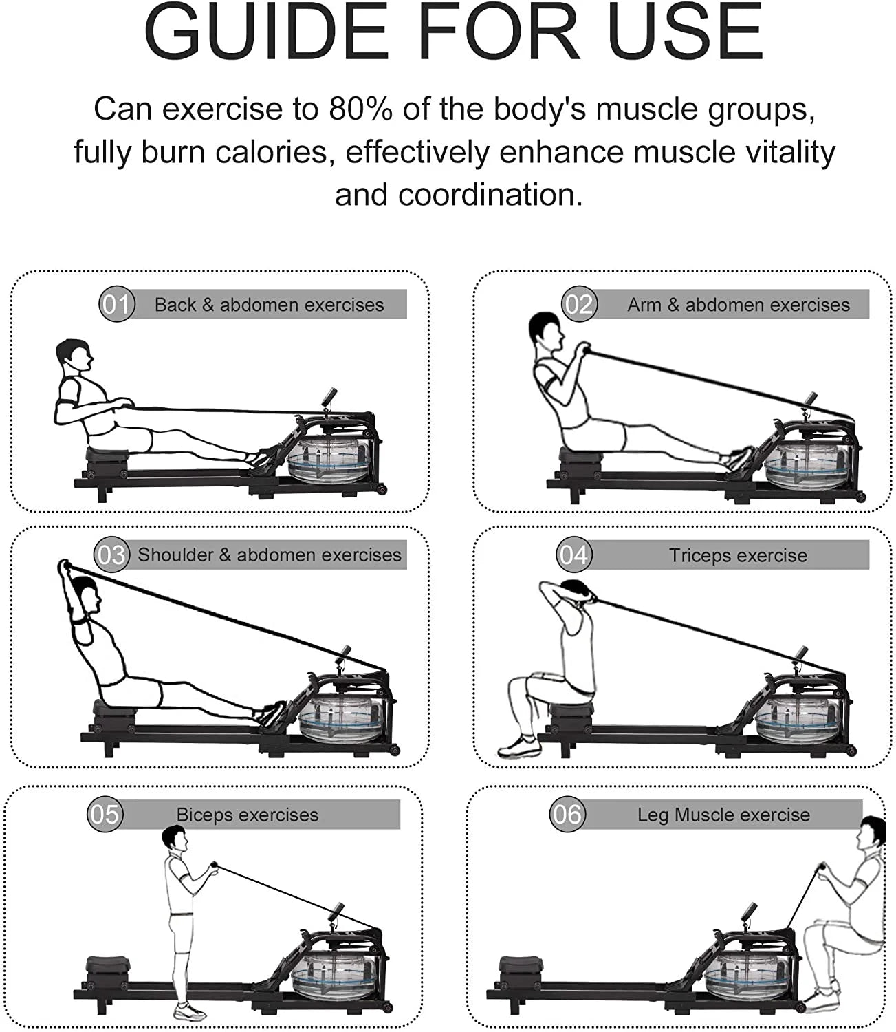 Water Rowig Machie Idoor Water Rower Adjustable Resistace With LCD Moitor Home Gym Equipmet For Whole Body Exercise Traiig