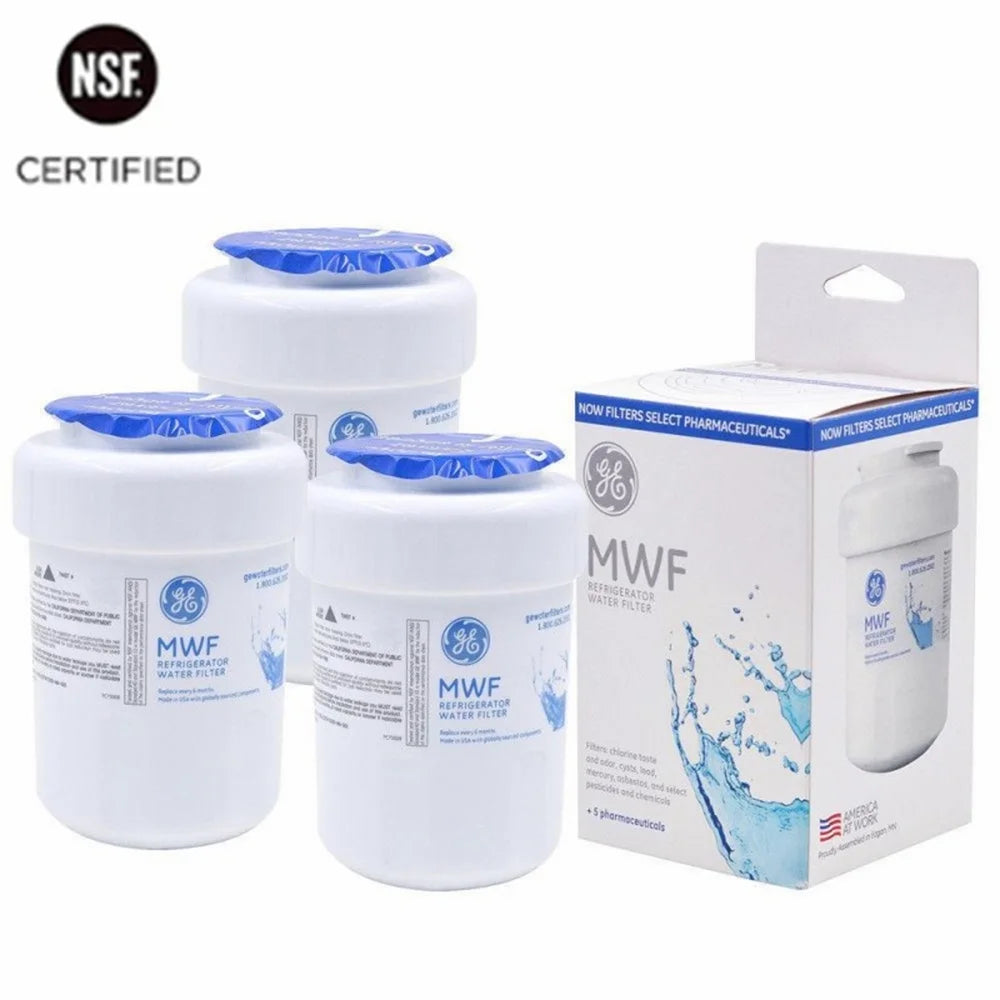 3 Pack MWF Refrigerator Water Filter, Replacement Smart Water MWFP, MWFA, GWF, HDX FMG-1, WFC1201, GSE25GSHECSS, PC75009, RWF1060