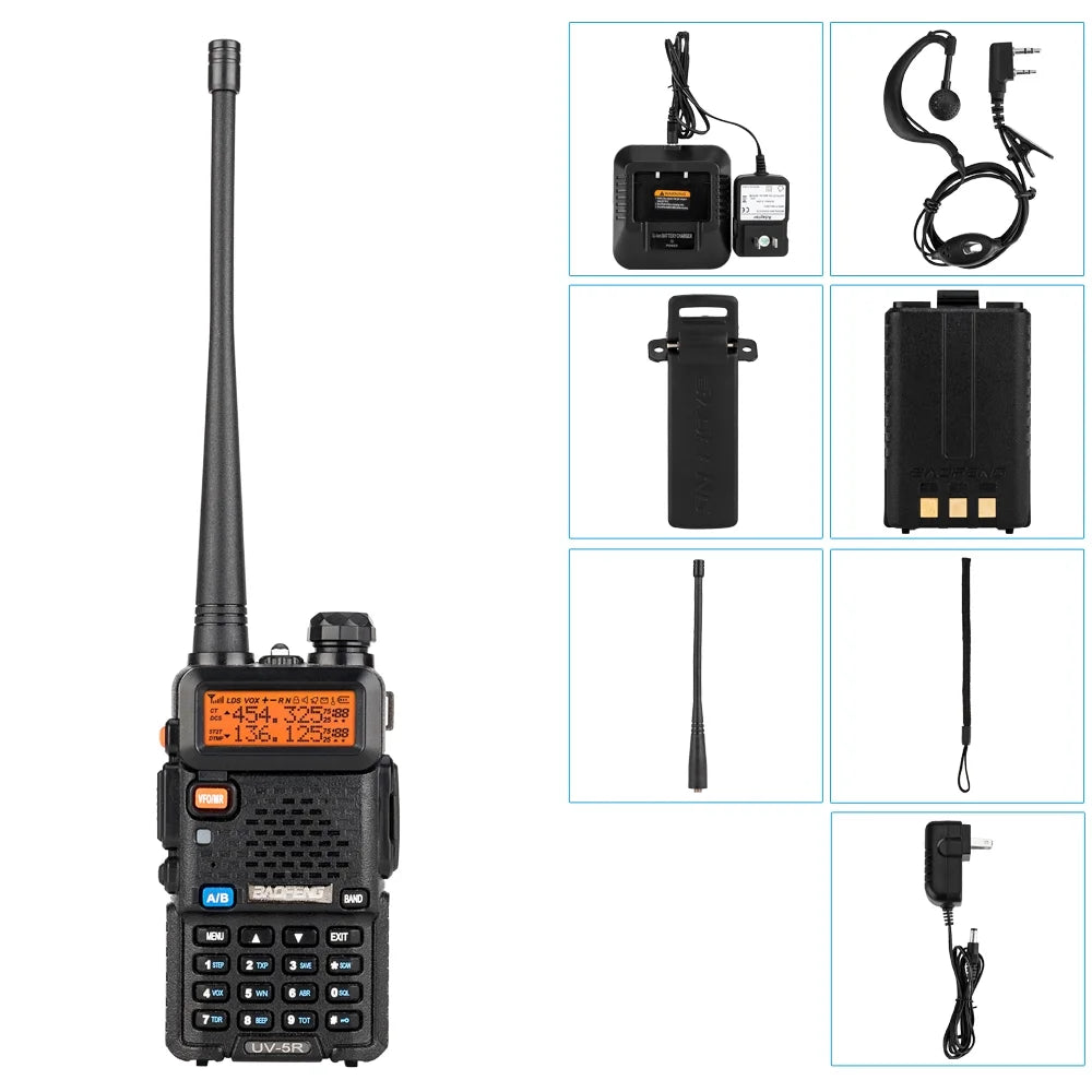 UBesGoo Baofeng UV-5R Dual Band Radio RF 5W FM Ham two Way Radio 1800 mAh Walkie Talkie