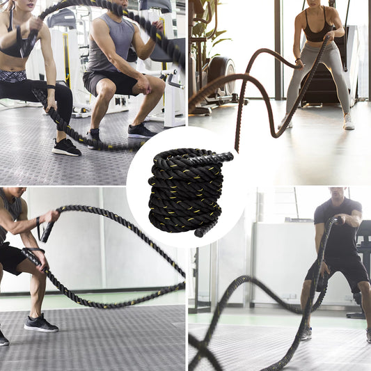 50Ft Length Fitness Battle Rope Gym Workout Strength Training Conditioning Undulation Power Exercise Combat Ropes