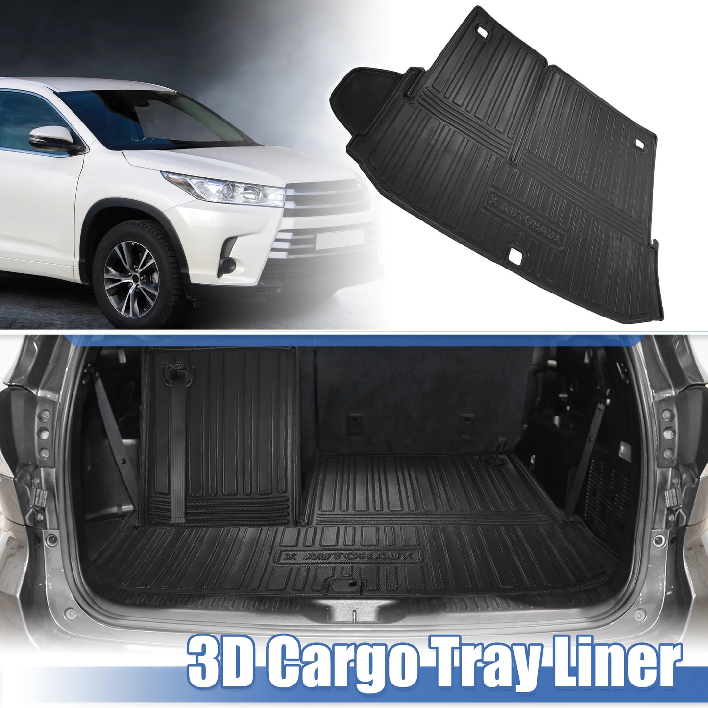 Unique Bargains Cargo Trunk Tray Cargo Liner Rear Cargo Trunk Floor Mat Waterproof Protector Toyota Highlander 2020 2021 2022