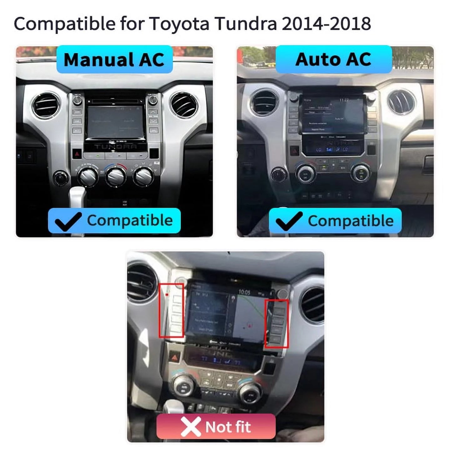 Android Car Stereo For Toyota Tundra 2014-2020 Car Radio , Built-in Carplay Android Auto , 4GB+64GB 12.1 Inch Head Unit Multimedia Player