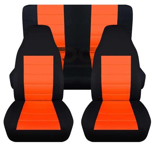 Wrap with 2003-2006 Jeep wrangler LJ 2door Seat Protection and Orange - Full Set Front&Rear