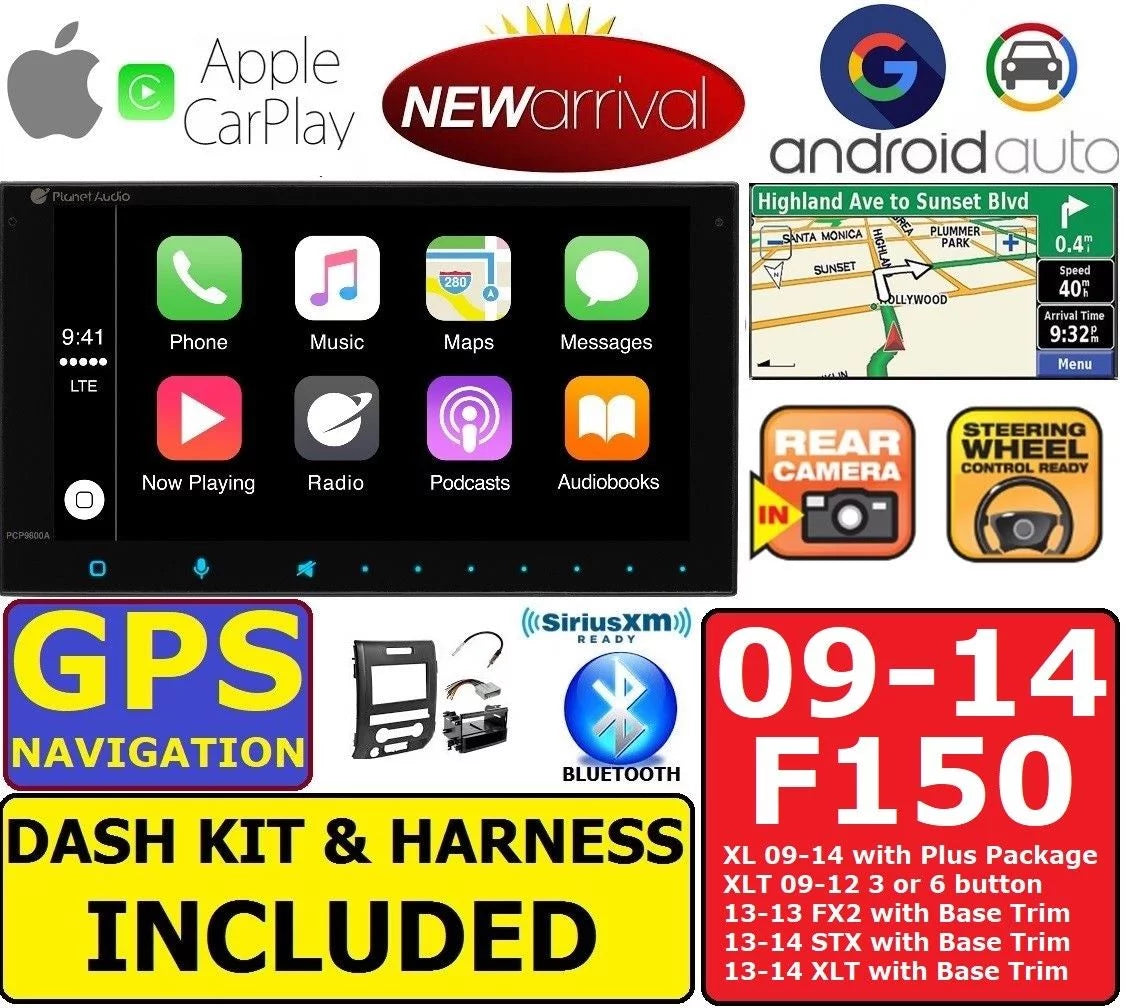 2009-14 F150 GPS NAVIGATION SYSTEM APPLE CARPLAY ANDROID AUTO CAR RADIO