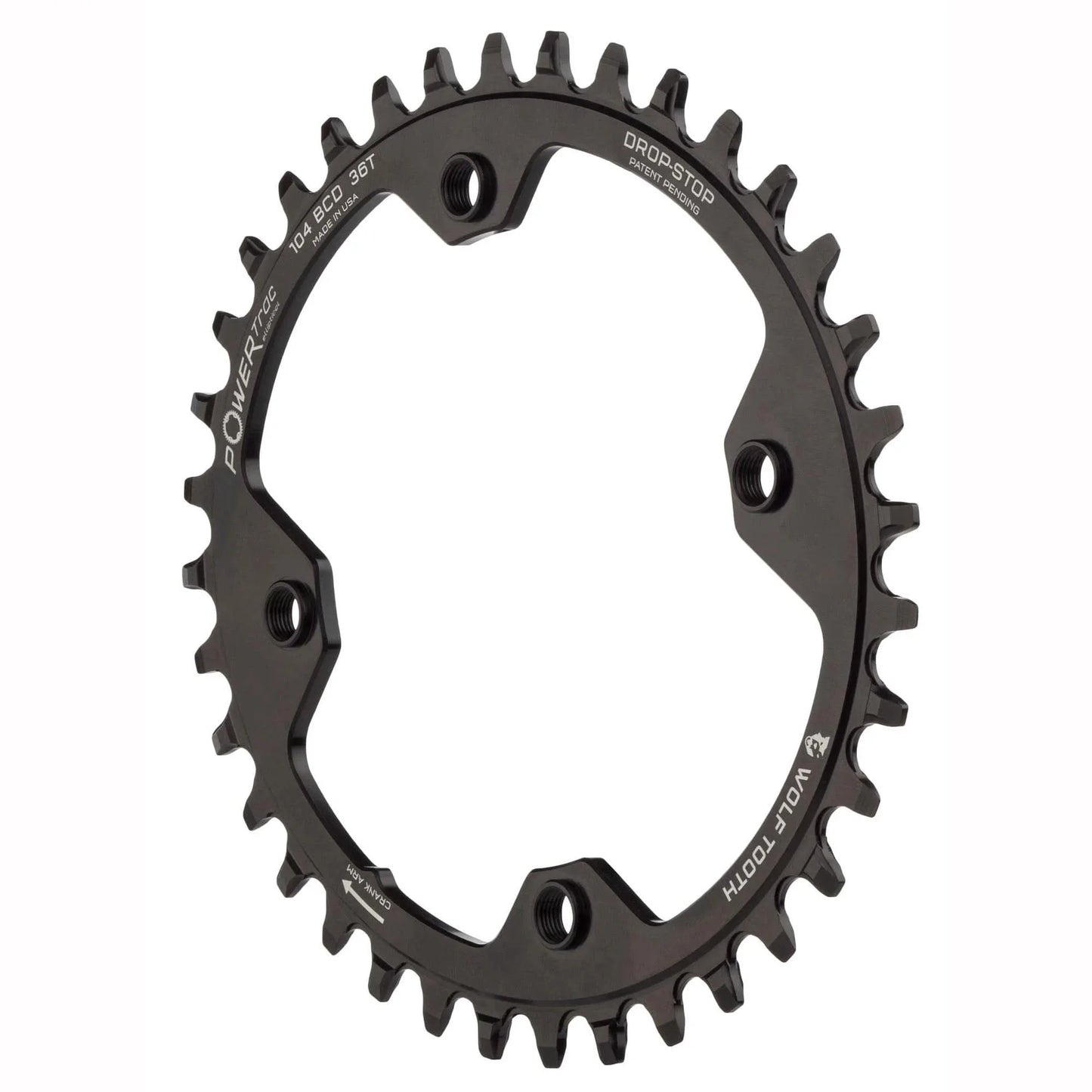 Wolf Tooth Elliptical 104 BCD Hyperglide+ Chainring - Tooth Count: 34 Chainring BCD: 104