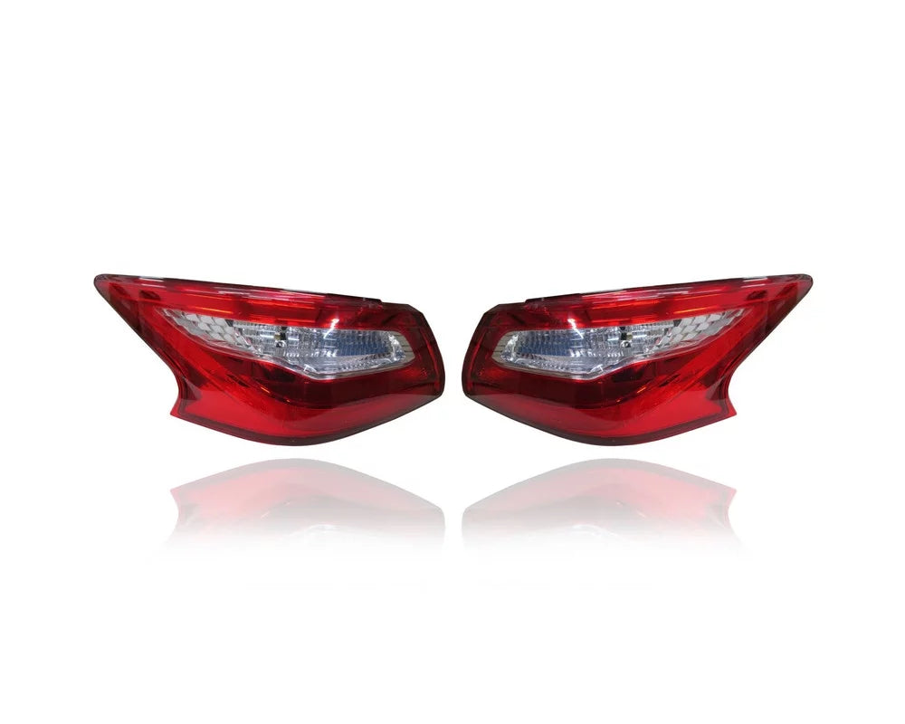 Tail Light Assembly - /Replacement '18-18 Nissan Altima Sedan S/SV/SL - Outer On Body, Standard Red Lens - Pair, Left Driver + Right Passenger Set - 265509HU0A, 265559HU0A CAPA