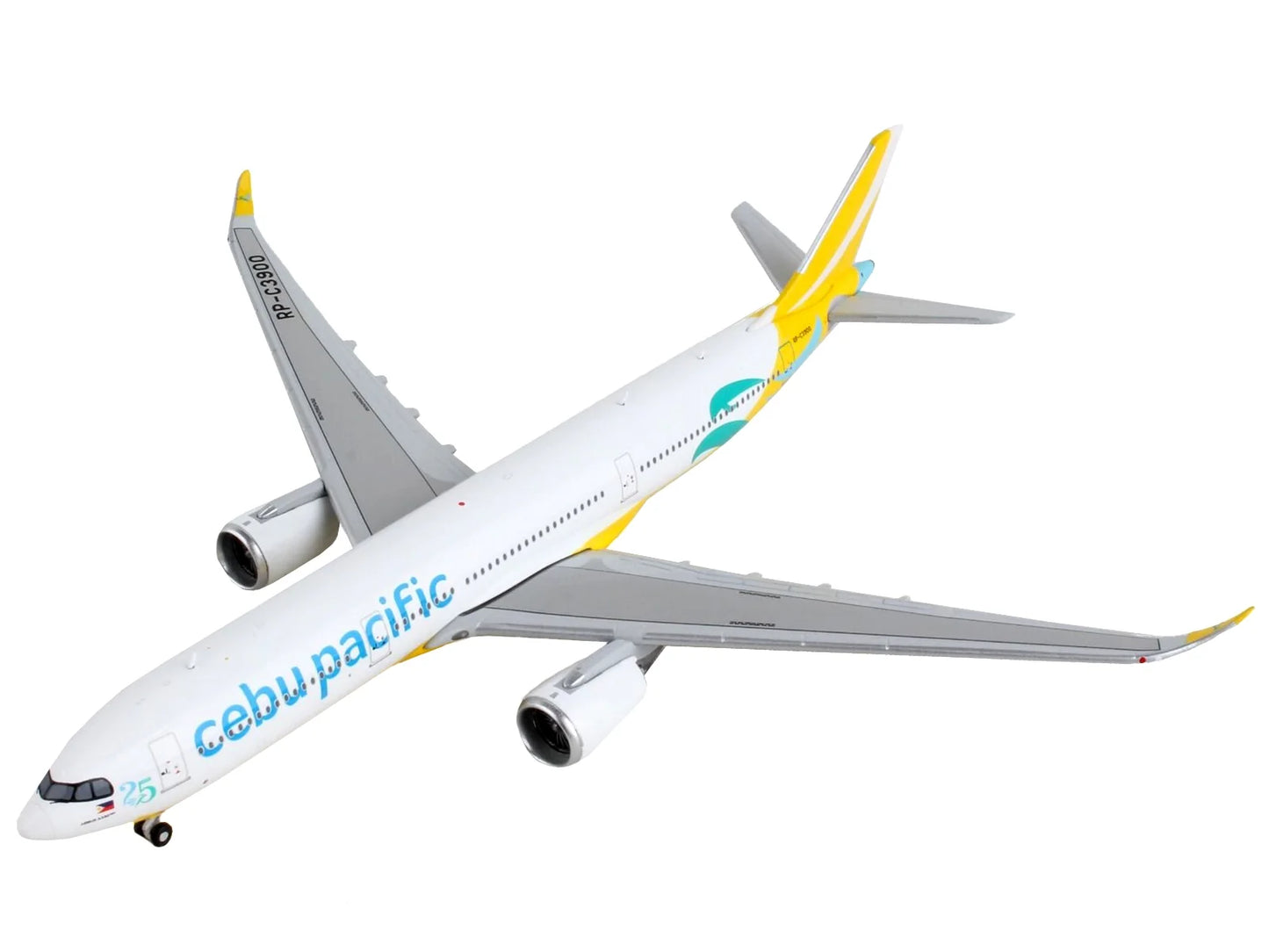 Airbus A330-900 Commercial Aircraft "Cebu Pacific" Yellow and White 1/400 Diecast Model Airplane by GeminiJets