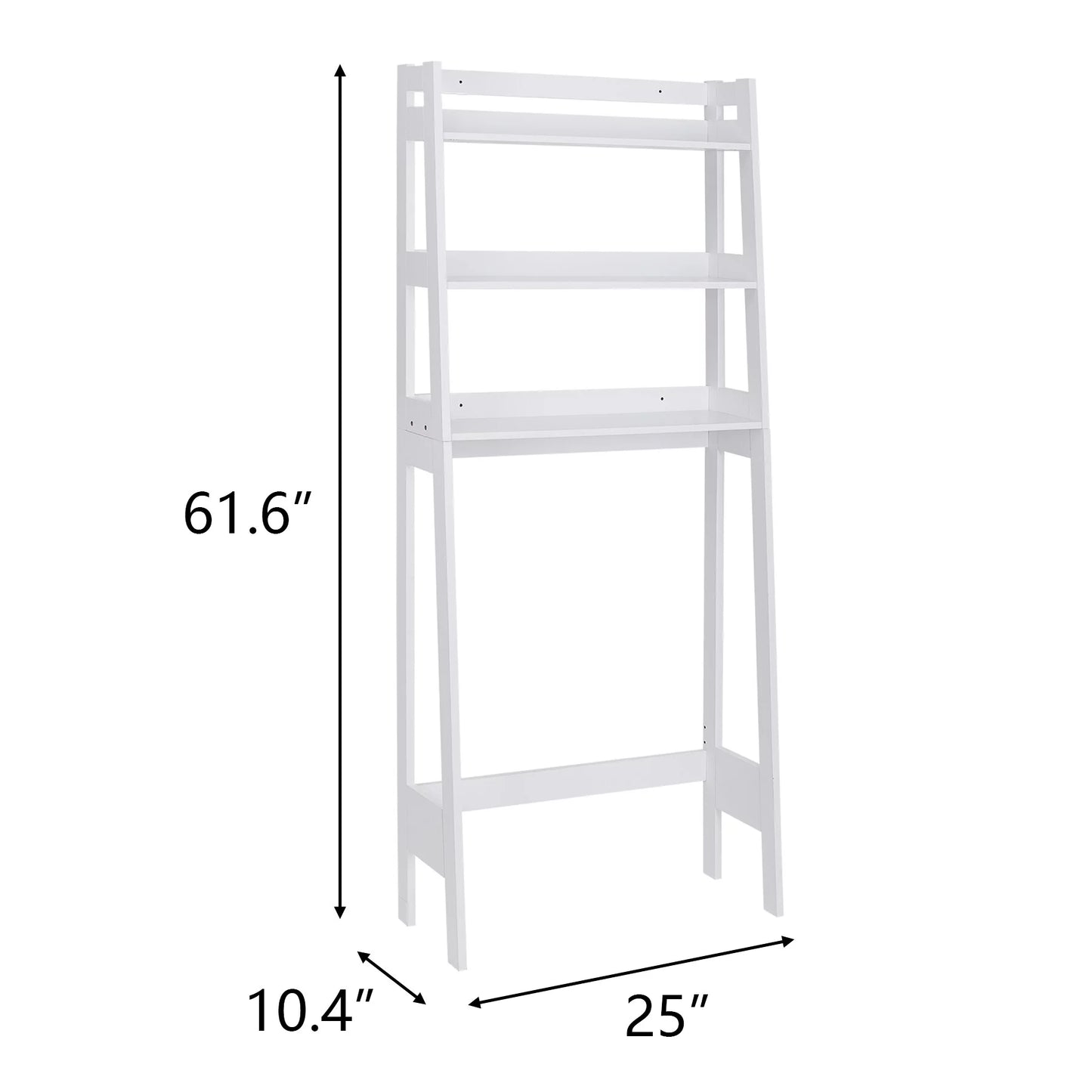 ZENSTYLE Over The Toilet Storage Rack 3-Tier Organizer Shelf Bathroom Space Saver White