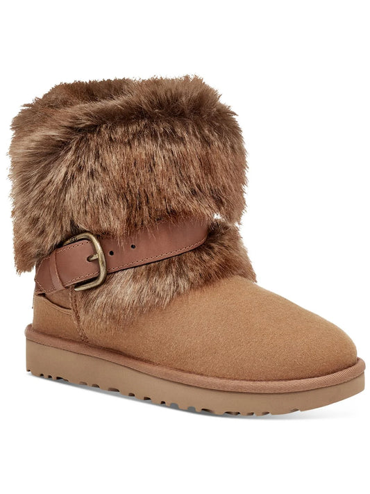 Ugg Womens Classic Clasp Mini Snow Cold Ankle Boots