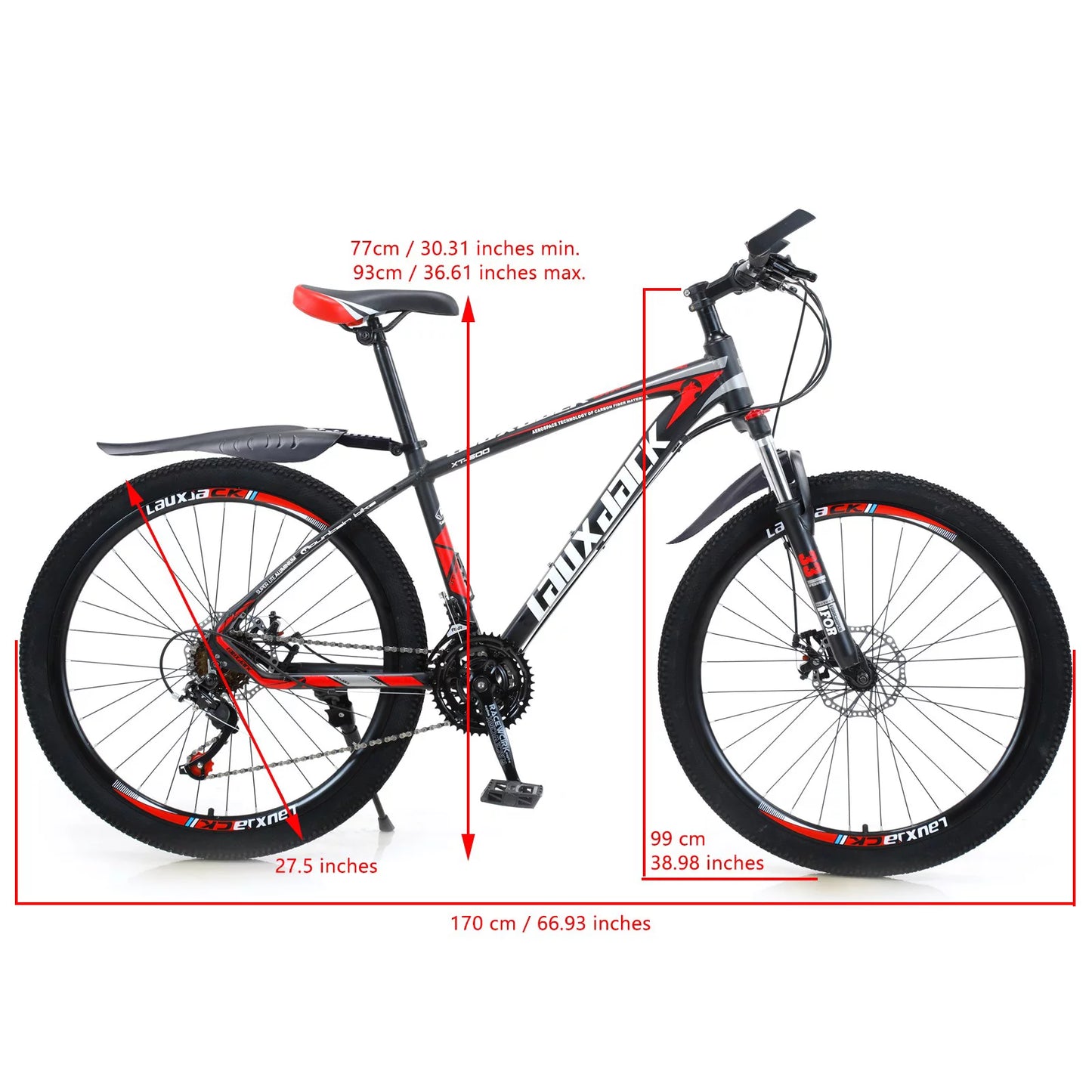 27.5" Wheels Adults Mountain 21 Speed Bikes Bicycle MTB+Bike Lock+Air Pump