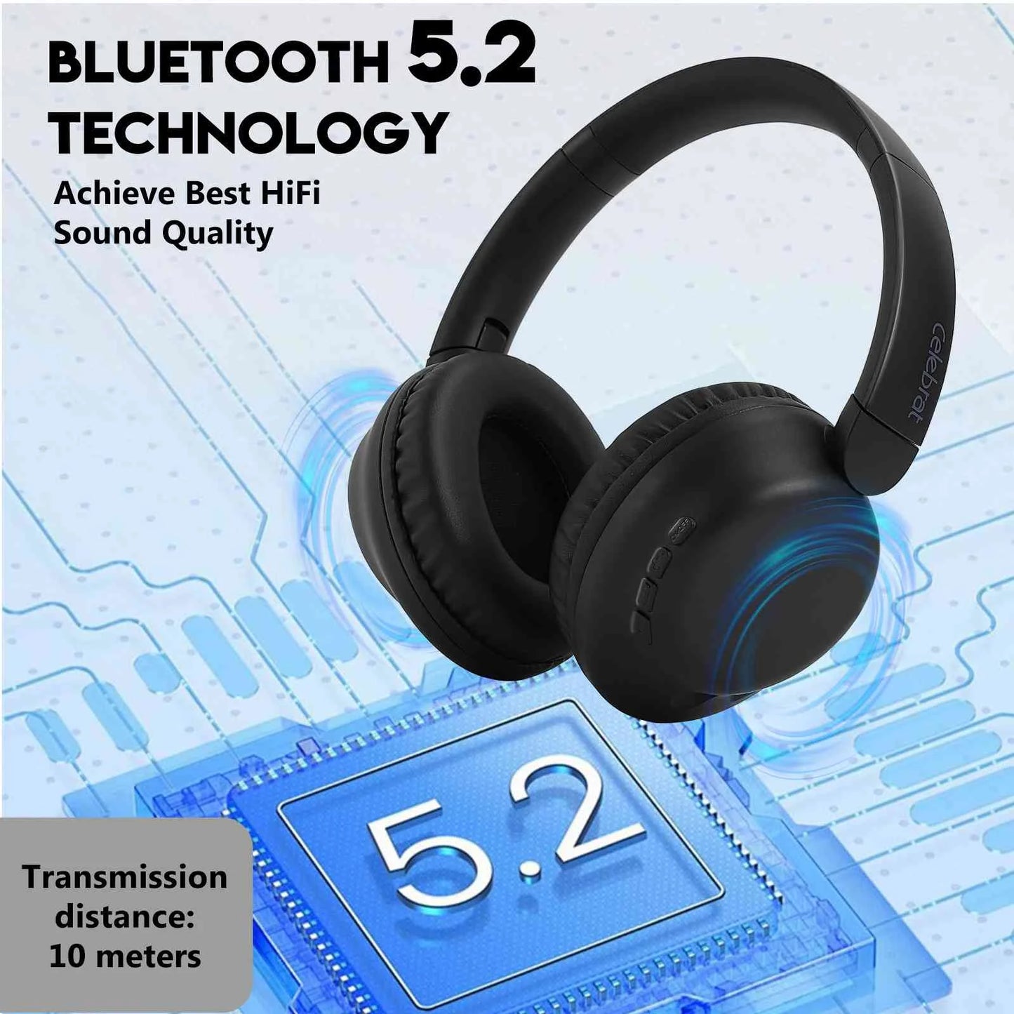 UrbanX UX991 Wireless Bluetooth Stereo Earphones High Resolution Audio Deep Bass Superior Comt Over The Ear Headphones with Mic HTC Desire 825 phone Call Support