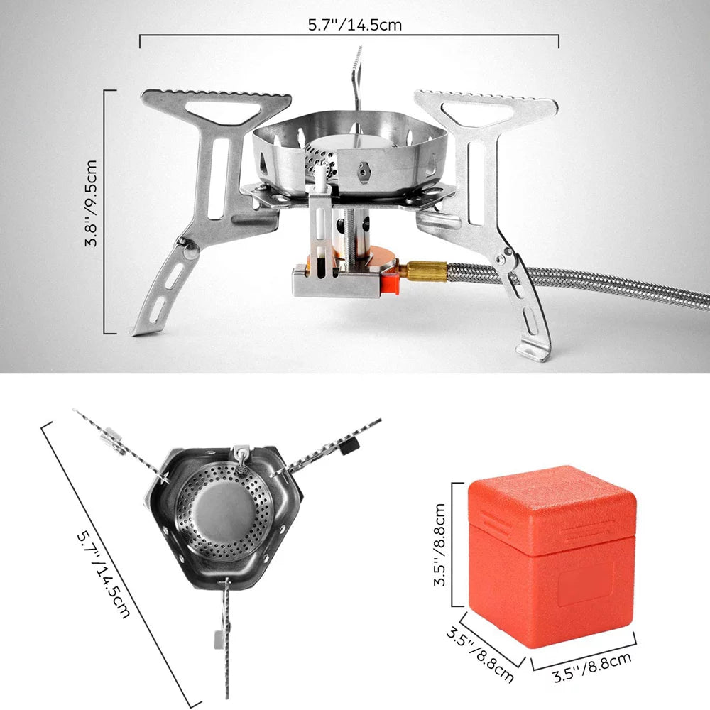 3500W Portable Mini Camping Stove Butane Propane Burner Camping Hiking