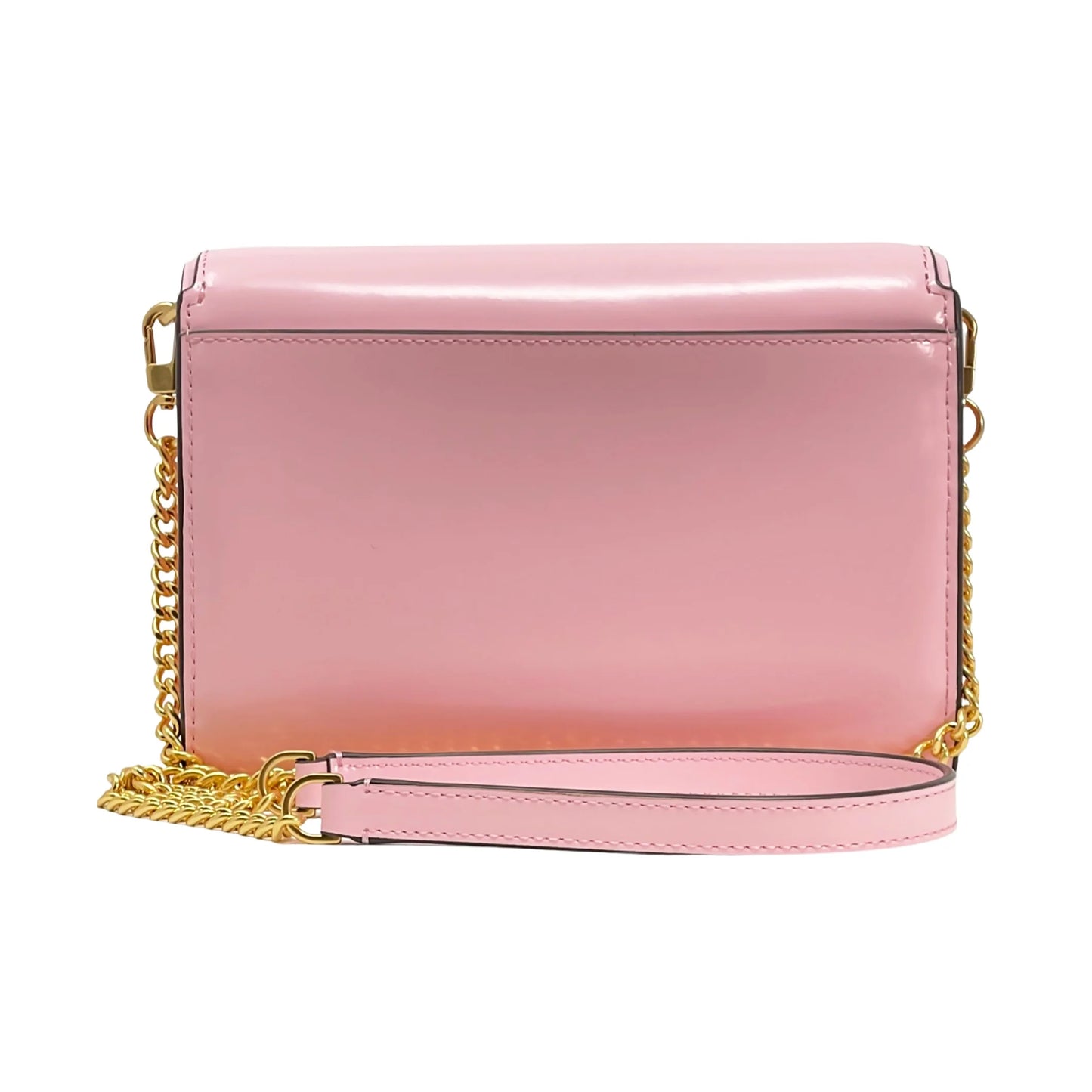 Tory Burch Women's Emerson Patent Leather Chain Wallet Crossbody Bag (Pink Plie)