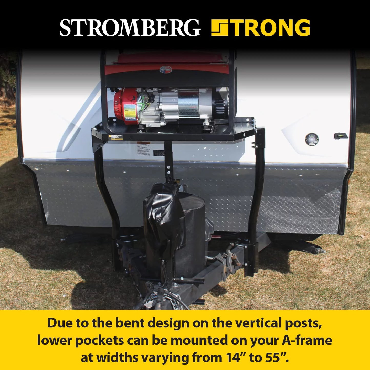 Stromberg Carlson CC-255 Trailer Tray - A-Frame Cargo Carrier Outdoor and Generator Storage RVs and Campers - Black