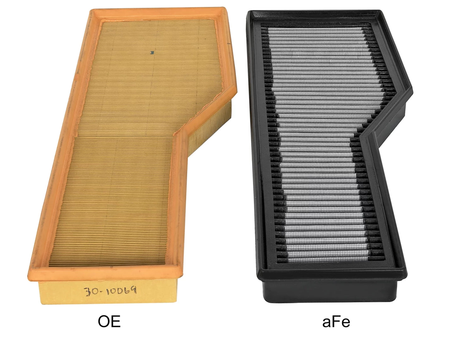 aFe Power 31-10069 Magnum FLOW Pro DRY S OE Replacement Air Filter; Polyurethane Frame; Washable And Reusable; Rounded Open Pleats; Polyurethane Construction; Bump Seal;