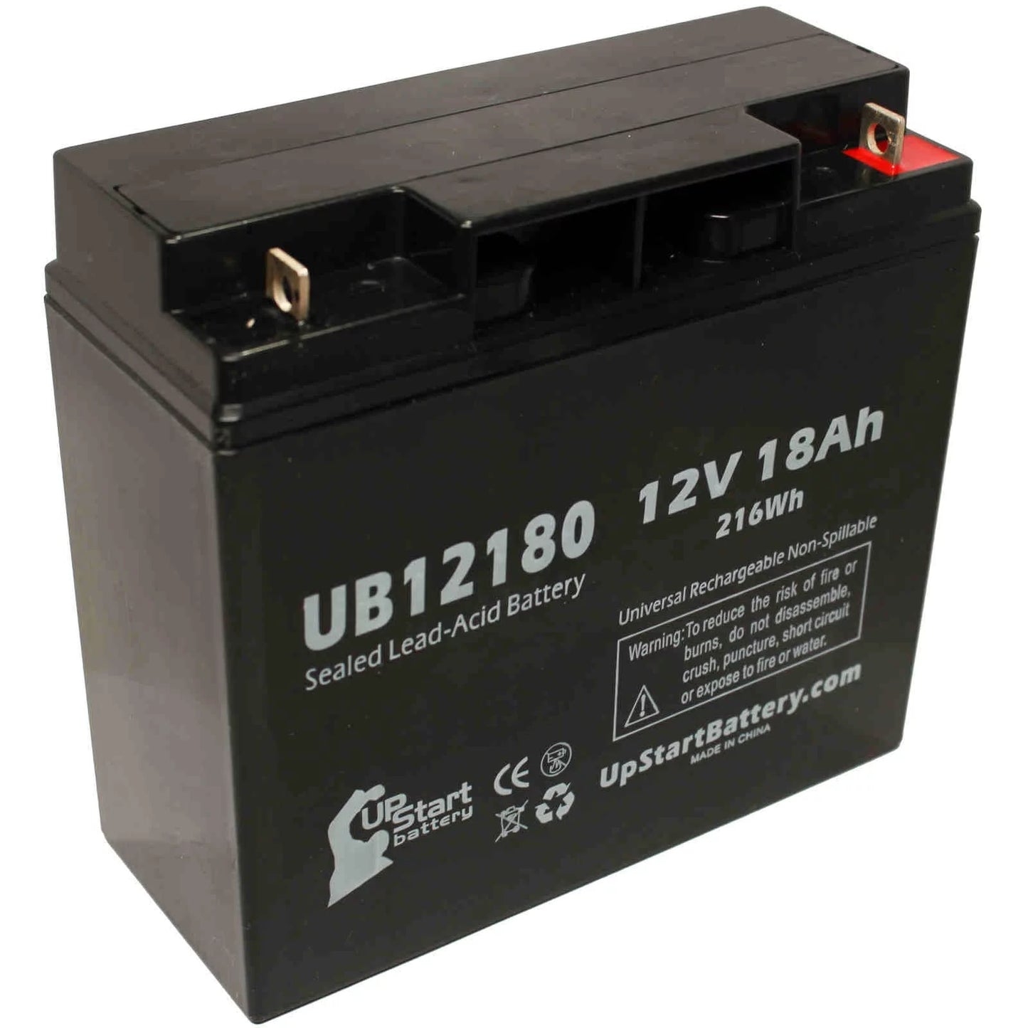 4x Pack - CSB BATTERY OF AMERICA GP12150F Battery - Replacement UB12180 Universal Sealed Lead Acid Battery (12V, 18Ah, 18000mAh, T4 Terminal, AGM, SLA)