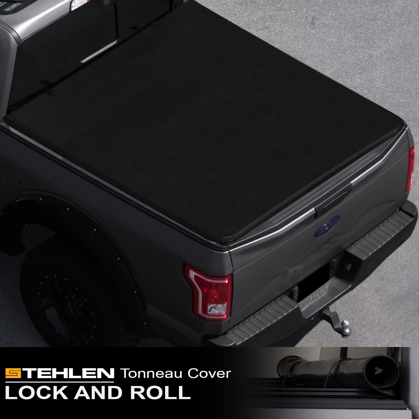 Stehlen 714937188747 Lock And Roll Up Tonneau Coating - Black For 2015-2022 Chevy Colorado / GMC Canyon 6 Feet ( 72" ) Bed