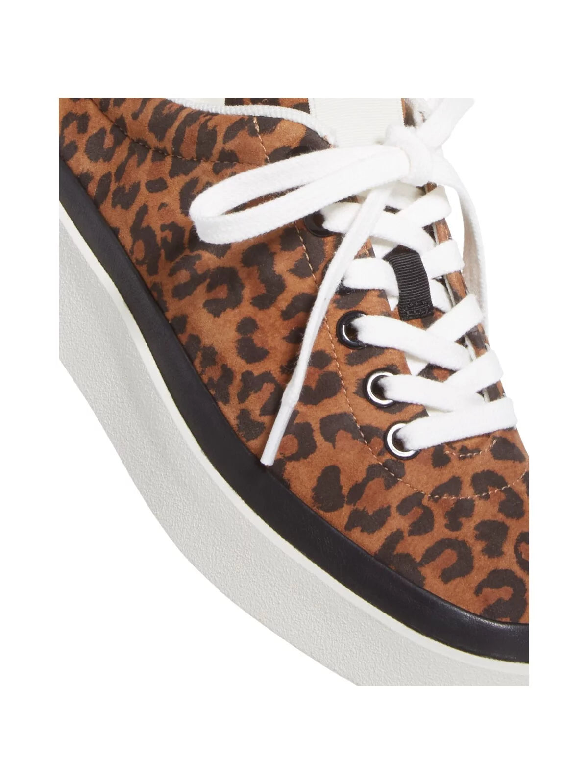 VIA SPIGA Womens Brown Leopard Print Cushioned Mae Round Toe Platm Lace-Up Suede Athletic Sneakers Shoes 8 M