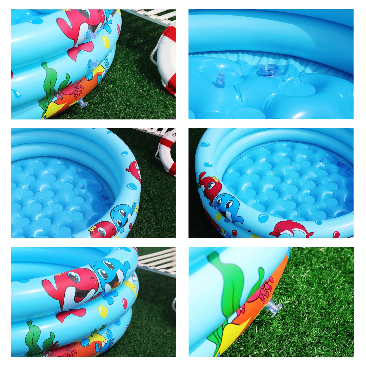 59" Inflatable Baby Swimming Pool,Round Portable Child Little Pump Pool,Kiddie Paddling Pool Indoor&Outdoor Toddler Water Game Play Center Kids/Girl/Boy,Summer Saving